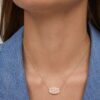 Elisa 14k Gold Pendant Necklace in Rose Quartz