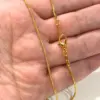 24Kt Gold Plated Snake Necklace Chain, Gold Plated Ready Necklace, 17 Inches, 1.2mm Chain - Image 2