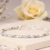 Moonstone Bracelet, Rainbow Moonstone Beaded Dainty Bracelet - Image 2