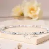 Moonstone Bracelet, Rainbow Moonstone Beaded Dainty Bracelet