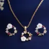 Beautiful Necklace and Earrings Set, Floral Necklace, Bridal Wreath Earrings
