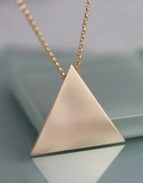 Triangle Necklace Gold Filled Geometric Necklace