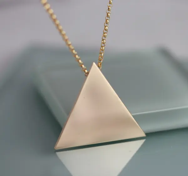 Triangle Necklace Gold Filled Geometric Necklace